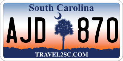 SC license plate AJD870