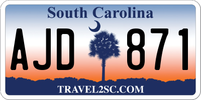 SC license plate AJD871