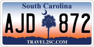 SC license plate AJD872
