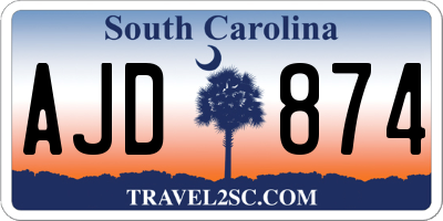 SC license plate AJD874