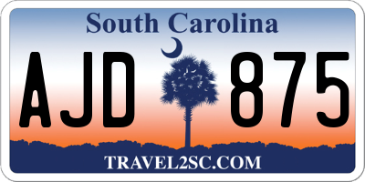 SC license plate AJD875
