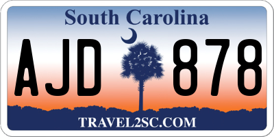SC license plate AJD878