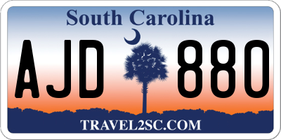 SC license plate AJD880