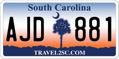 SC license plate AJD881