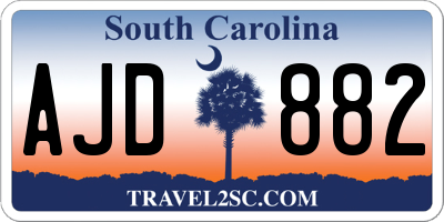 SC license plate AJD882