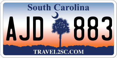 SC license plate AJD883