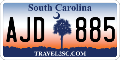 SC license plate AJD885