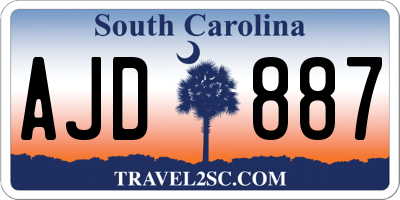 SC license plate AJD887