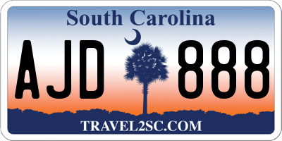 SC license plate AJD888