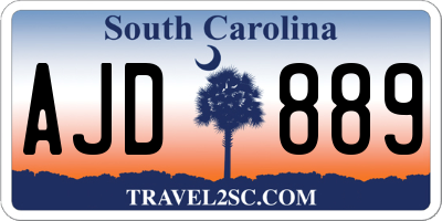 SC license plate AJD889