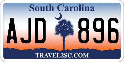 SC license plate AJD896