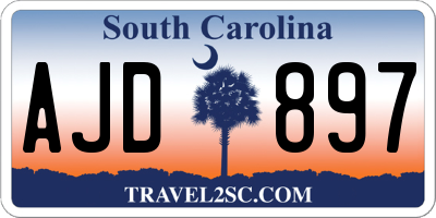 SC license plate AJD897