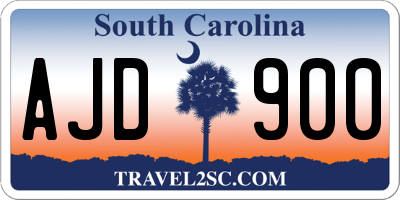 SC license plate AJD900