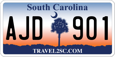 SC license plate AJD901