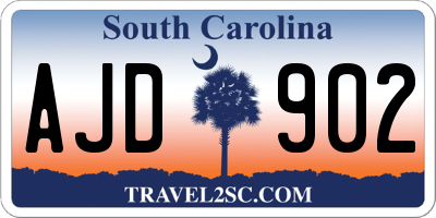 SC license plate AJD902