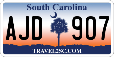 SC license plate AJD907