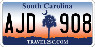 SC license plate AJD908