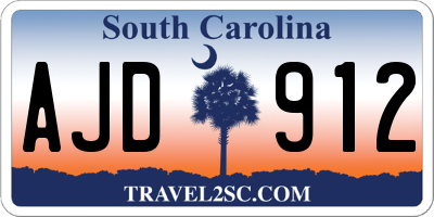 SC license plate AJD912