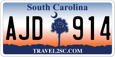 SC license plate AJD914