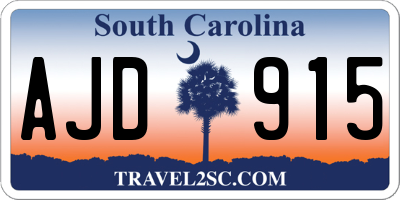 SC license plate AJD915