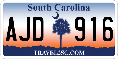 SC license plate AJD916