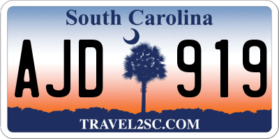 SC license plate AJD919