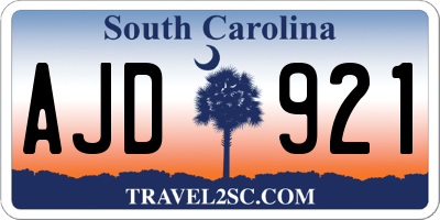 SC license plate AJD921