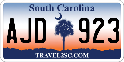 SC license plate AJD923