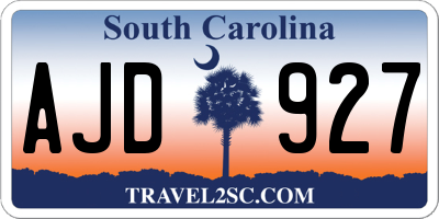 SC license plate AJD927
