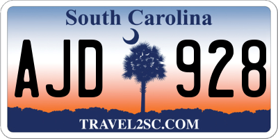 SC license plate AJD928