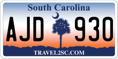 SC license plate AJD930