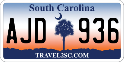SC license plate AJD936