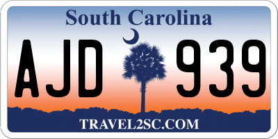 SC license plate AJD939