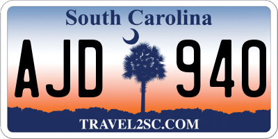 SC license plate AJD940