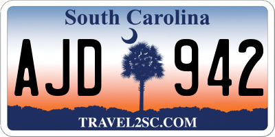 SC license plate AJD942
