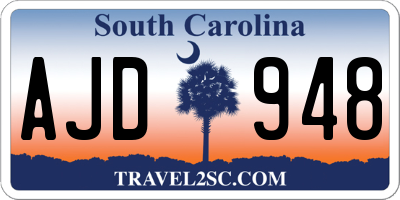 SC license plate AJD948