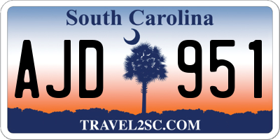 SC license plate AJD951
