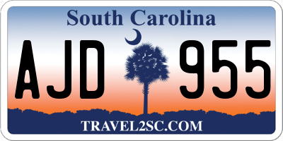 SC license plate AJD955