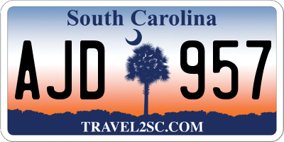 SC license plate AJD957