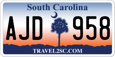 SC license plate AJD958