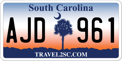 SC license plate AJD961