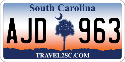 SC license plate AJD963