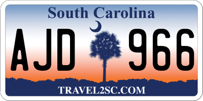 SC license plate AJD966