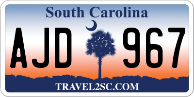 SC license plate AJD967