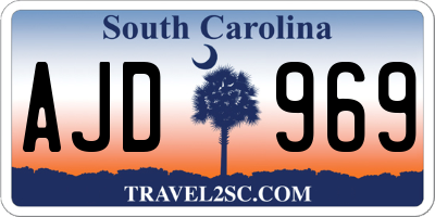SC license plate AJD969