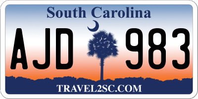 SC license plate AJD983
