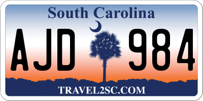 SC license plate AJD984