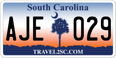 SC license plate AJE029