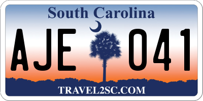 SC license plate AJE041