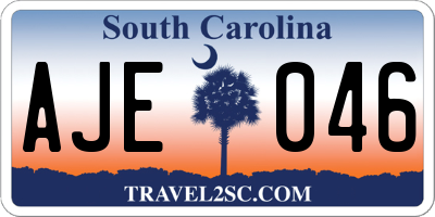 SC license plate AJE046